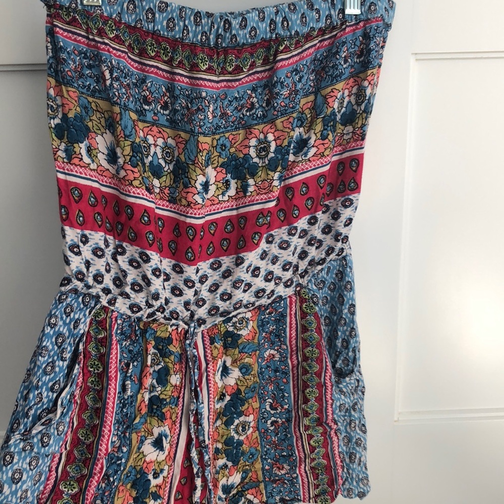 Printed Strapless Jumpsuit